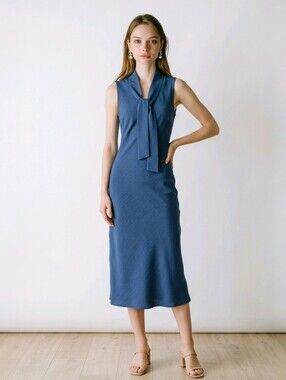Clifford Wills Vintage Y2K Women's Tailored Minimalist Midi Sheath Dress 4